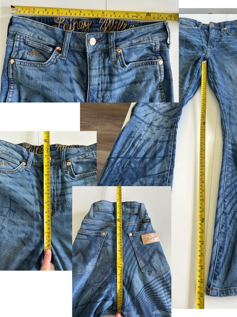 Wrangler Lainey Wilson Rockstar Stars Stripes Bell Bottom Denim Jeans Womens S - Picture 7 of 7